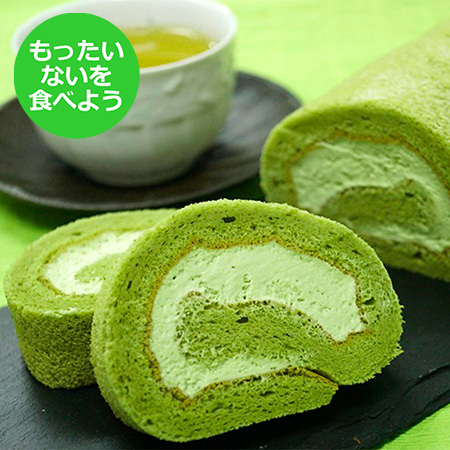 [もったいない!を食べよう]お茶のロールケーキと2種類のラテセット