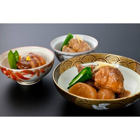 [SHIROYAMA HOTEL kagoshima]黒豚3種煮込み角煮150g×1 なんこつ煮150g×1 とんこつ煮200g×1